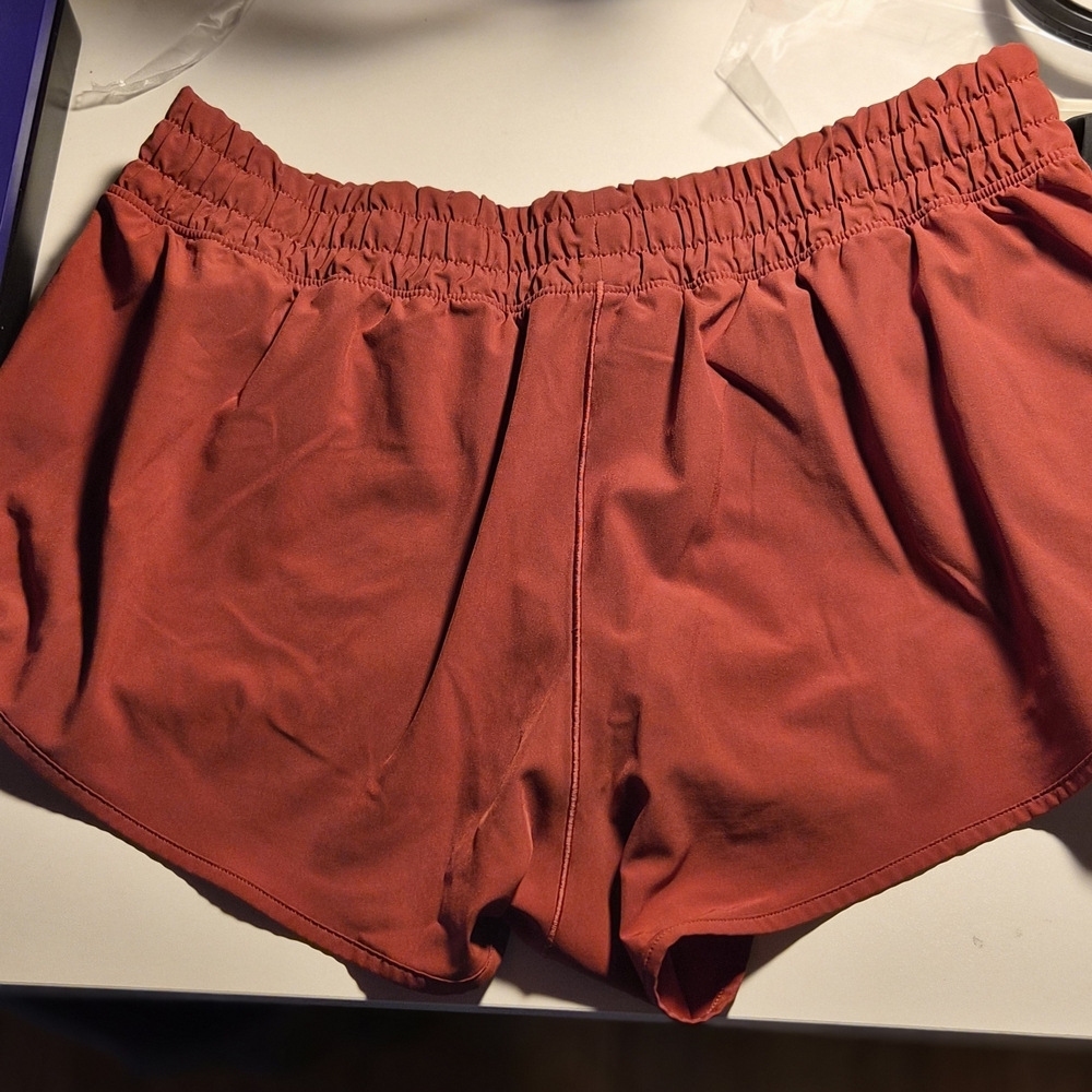 Women's Aerie Offline Athletic Shorts in Maroon - Picture 3 of 4